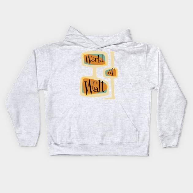 Mid-Century Modern World of Walt Kids Hoodie by World of Walt